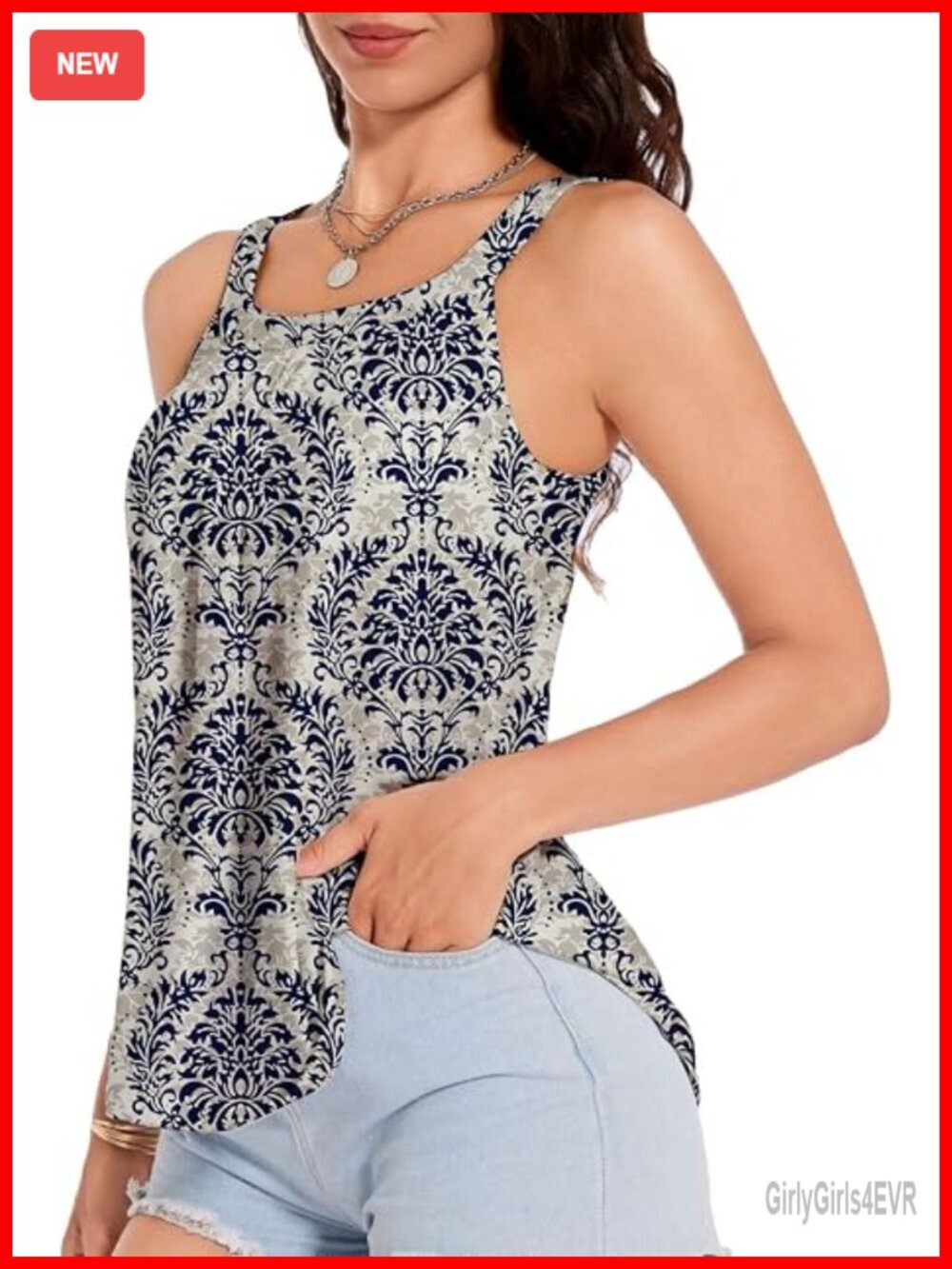 Built In Bra Tank Top 2026 Summer Trendy Flowy Loose Fit Halter Cami S-3XL